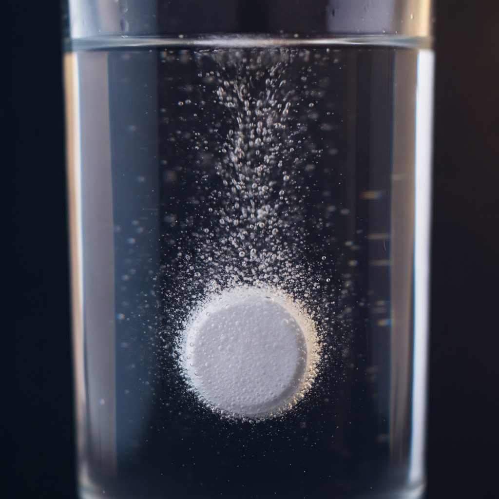 Vantra effervescent creatine monohydrate tablet dissolving in a glass of water